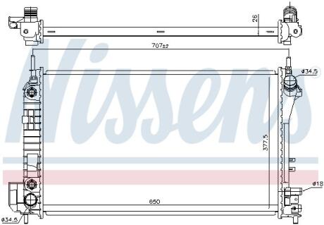 Радіатор, система охолодження двигуна NISSENS 630703