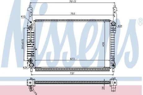 OPEL Радіатор охолодження двиг. Antara, Chevrolet Captiva 2.0CDTI NISSENS 63119