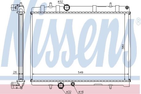 Радиатор, охлаждения дивгателя NISSENS 63608A