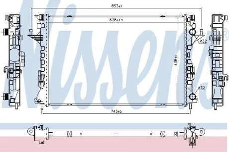 RENAULT Радіатор охолодження двиг. ESPACE IV 2.0 06-, LAGUNA II 1.9, 2.0, 2.2 05- NISSENS 637642