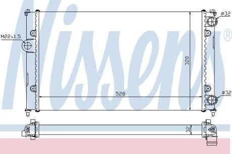 VW Радіатор сист. охолодження Caddy II, Polo, Seat 1.6/1.8 NISSENS 639961