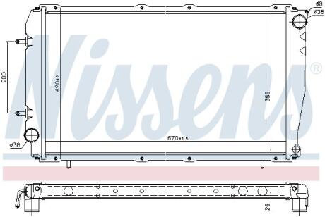 Радиатор, охлаждения дивгателя NISSENS 641111