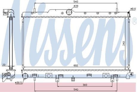 Радиатор системы охлаждения NISSENS 64116