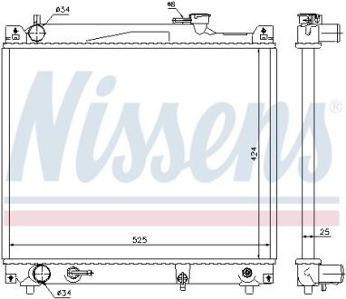 Радиатор охлаждения двигателя SUZUKI GRAND VITARA -03 2.0 (424X525) NISSENS 64159