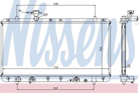 Радиатор охлаждения двигателя SUZUKI LIANA 01- 1.3/1.6 A (700x349) NISSENS 64166A