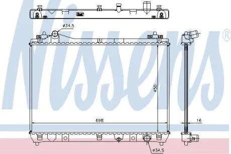 Радиатор охлаждения двигателя SUZUKI GRAND VITARA 05- 1.6 NISSENS 64202
