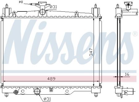 Радиатор, охлаждения дивгателя NISSENS 64789A