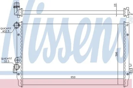 Радiатор (Радиатор SEAT LEON(99-)1.9 TDi(+)[OE 1J0.121.253 AC]) NISSENS 65012