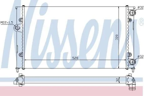 Радіатор охолодження двигуна VW GOLF (1992) 1.8 NISSENS 651941