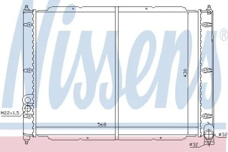 Радиатор охлаждения VOLKSWAGEN TRANSPORTER T3 (79-) 1.9 NISSENS 65239