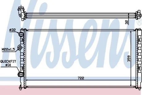 Радіатор охолодження VW PASSAT B4 (93-) 1.6-2.9i NISSENS 65252
