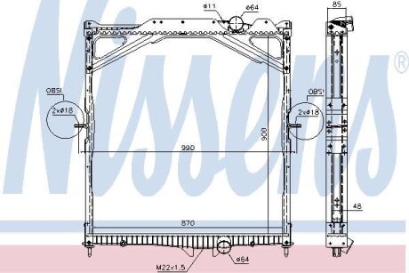Радіатор системи охолодження, VOLVO NISSENS 65467A