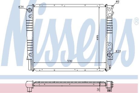 Радiатор (Радиатор VOLVO 960(90-)2.4 i 24V(+)[OE 13 97 560]) NISSENS 65550A