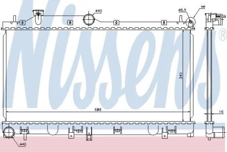 Радиатор системы охлаждения NISSENS 67717