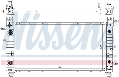 Радиатор охлаждения двигателя CADILLAC ESCALADE 00- 6.0 NISSENS 69091