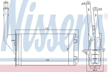 Теплообменник, отопление салона NISSENS 71143