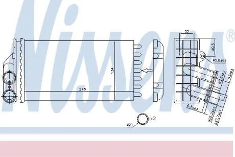 Радиатор печки CITROEN C4 (04-)/ PEUGEOT 307 (00-) NISSENS 71157