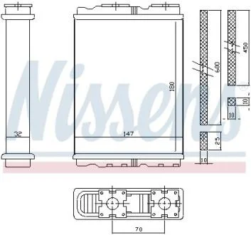 Радіатор опалювача салону FORD MAVERICK (1993) 2.7 TD NISSENS 72050