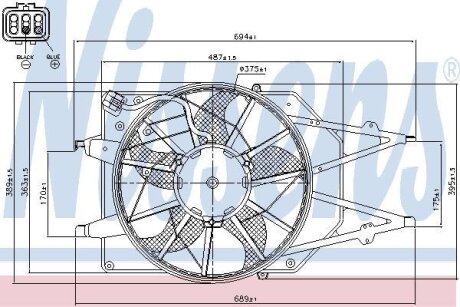 Вентилятор радиатора FORD FOCUS -04 1.8 NISSENS 85213