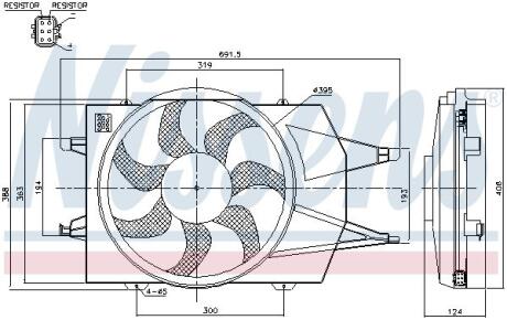 Вентилятор радиатора FORD FOCUS II 03- NISSENS 85342