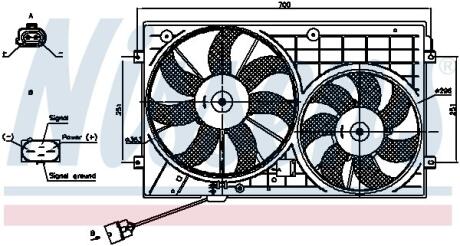 VW Вентилятор радіатора AUDI, SEAT, SKODA NISSENS 85644