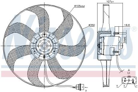 VW Вентилятор радіатора Audi A3, Golf IV, Polo, Skoda Fabia I,II, Octavia I,II, Roomster 1.2/2.0 NISSENS 85725