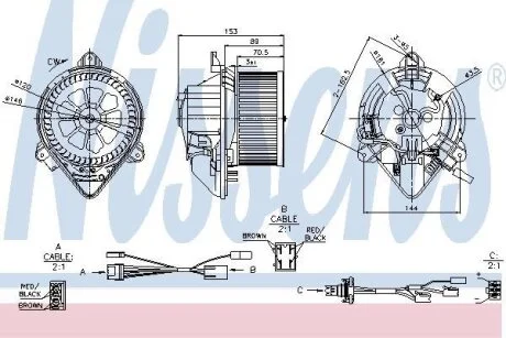 Вентилятор кабiни кондиц. NISSENS 87050