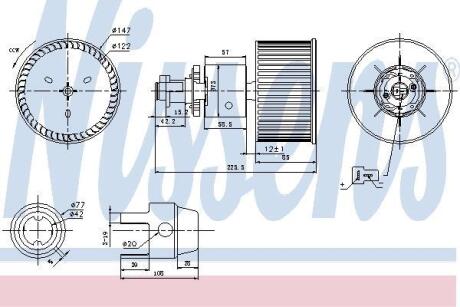 VW Вентилятор радіатора Audi 100, 200 82- NISSENS 87149