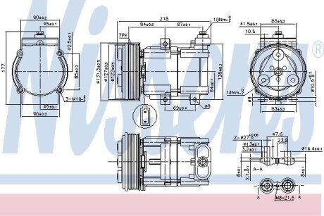 Компрессор кондиционера, F.-Tr. V-184 - V-347 - V-348, 2.2-2.4 TDCI, 2000> NISSENS 890081