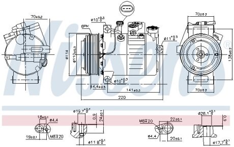 Компрессор, кондиционер NISSENS 890115