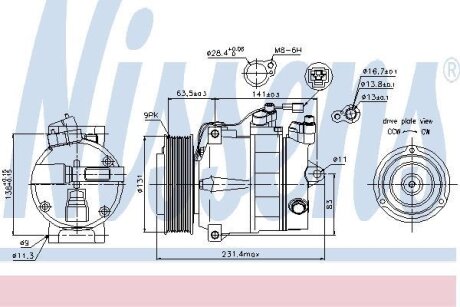 Компрессор кондиционера MB ACTROS TRUCK NISSENS 89030