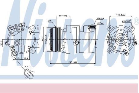 OPEL Компресор кондиціонера OMEGA B 2.0, 2.2, 3.5, 3.0 94- NISSENS 89062