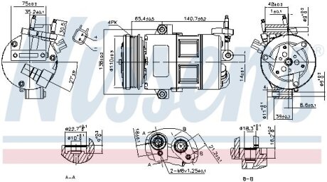 Компресор кондиционера Ford Focus Kuga 12- NISSENS 890639