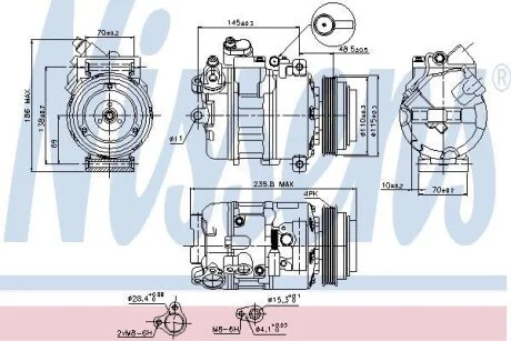 Компрессор кондиционера BMW X3 04- NISSENS 89080