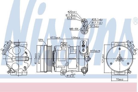 Компрессор кондиционера OPEL CORSA D NISSENS 89100
