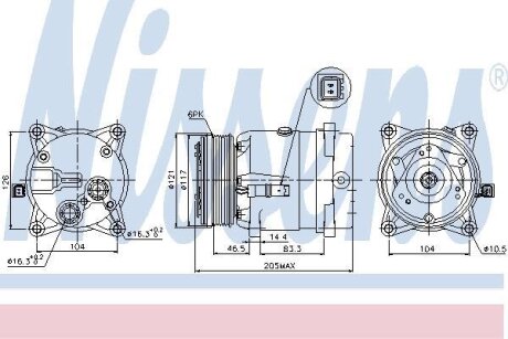 Компрессор, кондиционер NISSENS 89122