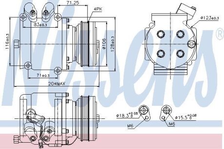 Компрессор кондиционера HONDA CIVIC 95- NISSENS 89226