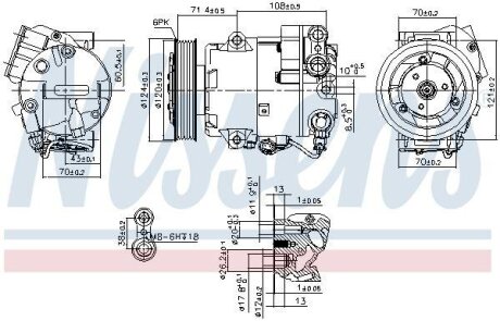 OPEL Компресор кондиціонера ASTRA J 1.4 09-, MERIVA B 1.4 10- NISSENS 89425