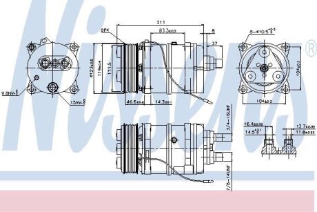 Компресор кондиціонера (Компрессор MAN F 2000(94-)6 CYLINDER(+)[OE 51779707004]) NISSENS 899919
