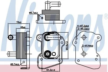 OPEL Оливний радіатор Astra H 1.7CDTI 04- NISSENS 90977