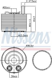 Масляный радиатор (x66) NISSAN MURANO II, NP300 NAVARA, PATHFINDER III 2.5D 01. NISSENS 91177