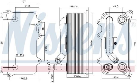 Охолоджувач оливи, моторна олива NISSENS 91273
