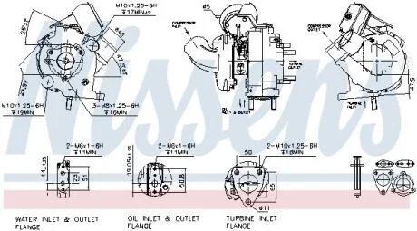 Турбина TOYOTA AVENSIS (T25) (03-) 2.0 D4D NISSENS 93241