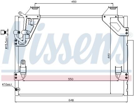 TOYOTA Радіатор кондиціонера (конденсатор) з осушувачем Hilux VII 05- NISSENS 940082
