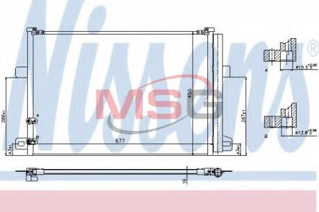 VW Радіатор кондиціонера (конденсатор) з осушувачем AMAROK 2.0, 3.0 10- NISSENS 940225