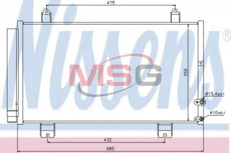 LEXUS Радіатор кондиціонера (конденсатор) з осушувачем GS 00- NISSENS 940261