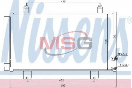 LEXUS Радіатор кондиціонера (конденсатор) з осушувачем GS 00- NISSENS 940261