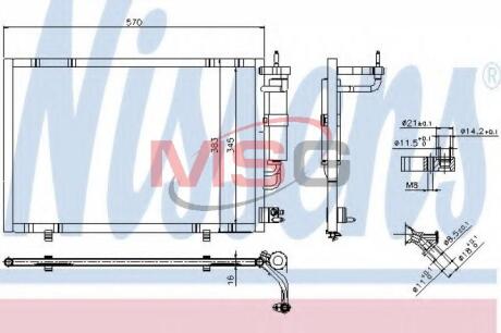 FORD Радіатор кондиціонера (конденсатор) з осушувачем Fiesta VI 08- NISSENS 940277