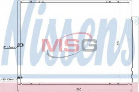 Радіатор кондиціонера (Конденсатор) LEXUS RX (2003) RX 300 3.0 NISSENS 940297