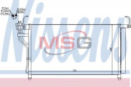 HYUNDAI Радіатор кондиціонера (конденсатор) з осушувачем H-1 08- NISSENS 940350